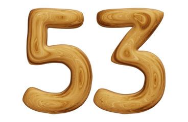 Wall Mural - Wooden number 53 for math, education and business concept