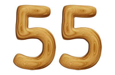 Sticker - Wooden number 55 for math, education and business concept