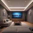 Modernes Home Kino. Generative AI Technologie