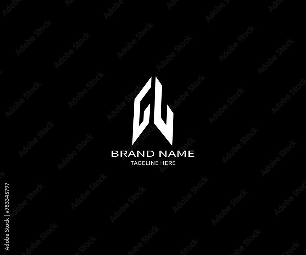 GL letter logo design with black background in illustrator. Vector logo ...