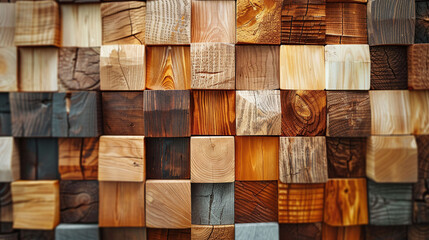 Poster - set of wood texture, Variety of wood samples in different patterns and colors. Close-up photography for design and print. Interior design and woodworking concept.