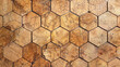 Cork wood texture with a unique honeycomb pattern. Natural geometric background for design and eco-friendly concept