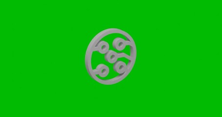 Poster - animation of rotation of a white electrical board symbol with shadow. simple and complex rotation. s