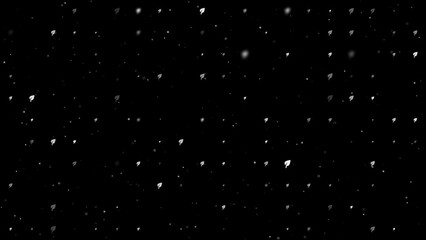 Poster - Template animation of evenly spaced leaf symbols of different sizes and opacity. Animation of transparency and size. Seamless looped 4k animation on black background with stars