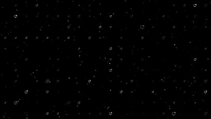 Poster - Template animation of evenly spaced distance learning symbols of different sizes and opacity. Animation of transparency and size. Seamless looped 4k animation on black background with stars