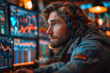 Poster - an options trader analyzing volatility levels and implied probabilities, crafting complex trading st