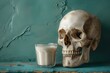 Calcium Depletion: A Skeletal Warning. Concept Bone Health, Nutrition, Osteoporosis, Calcium Deficiency, Preventive Measures