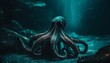 selective image of common octopus wildlife animal generative ai