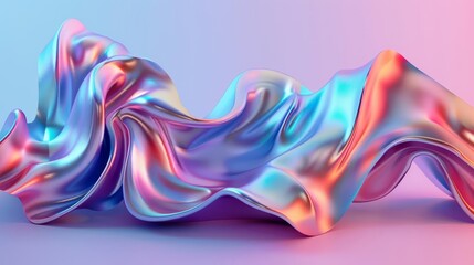 Wall Mural - futuristic colorful flowing liquid shape abstract 3d render dynamic and fluid design modern art illustration
