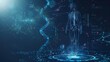 © Bijac - futuristic dna medical hologram with data analysis and human body scan science and technology concept digital illustration