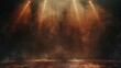 ethereal empty stage with mist fog and brown spotlights moody atmospheric background for artistic displays digital painting