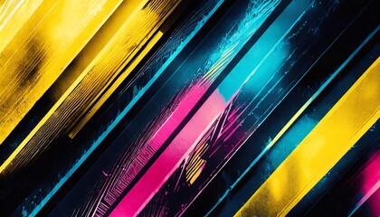 Wall Mural - a digital artwork showcases the creative use of color and motion as diagonal lines in pink yellow and blue create an abstract pattern that is both bold and stylish colorful background