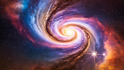 Poster - beautiful spiral nebula color background