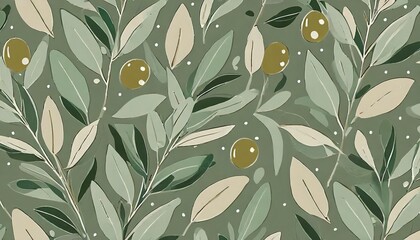 Wall Mural - olive simple and sophisticated pattern