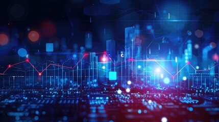 Poster - Stock exchange market graph analysis background