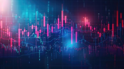 Poster - Stock exchange market graph analysis background