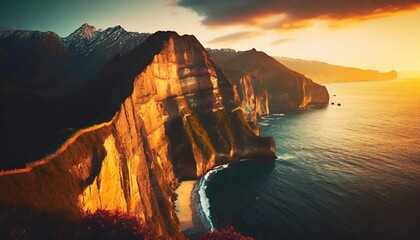 Canvas Print - dramatic cliffs of north head