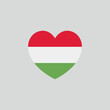 Hungary Flag Heart Love sign