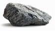 heavy gray boulder rock isolated on pure white background high resolution photo