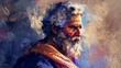 inspirational portrait of moses the biblical figure known for his patience and leadership digital painting