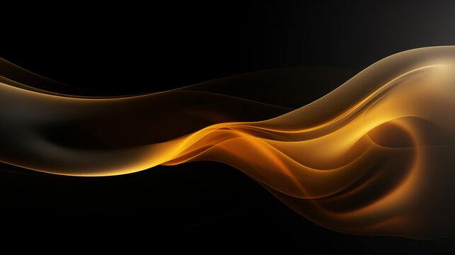 Abstract background, gold and sepia waves on the black background for assembling banners. Vector Illustration. Modern design templates