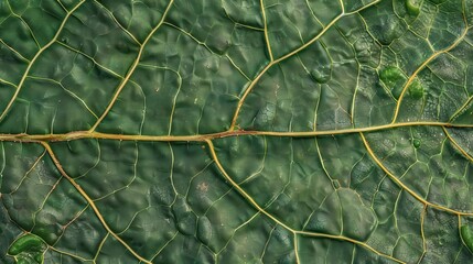 Wall Mural - intricate leaf texture with visible veins and cells macro photography