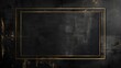 Black chalkboard texture with golden frame. Elegant dark background for menus, announcements, and display.