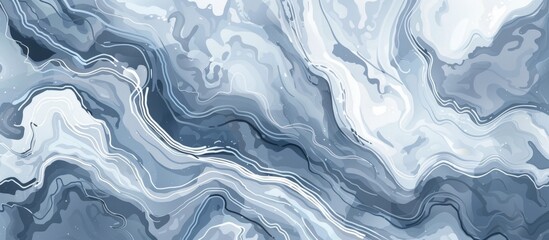 Poster - Close-up view of a swirling blue and white marble pattern