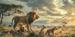 lions in the wild Savannah Generative AI