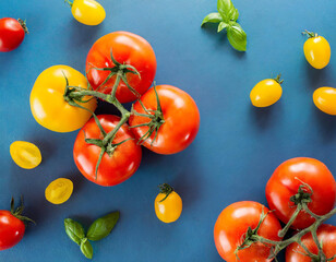 Wall Mural - Top view of fresh tomatoes bright colors