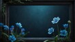 art blue spring flowers frame background from Generative AI