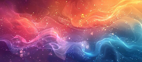 Poster - Colorful background adorned with a mesmerizing swirl of smoke and stars, creating a visually captivating scene