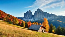 autumn at sasso della croce mountain south tyrol italy