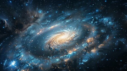 Wall Mural - majestic galaxies and stars in abstract outer space background astronomy and universe exploration co