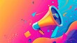 megaphone on colorful background marketing and advertising concept illustration
