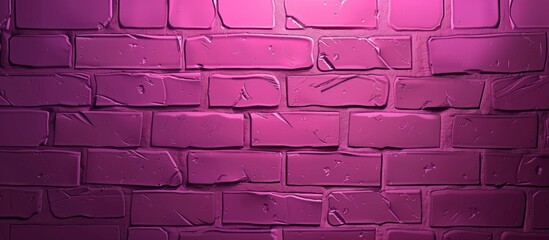 Poster - Light illuminating a textured purple brick wall creating a unique visual contrast