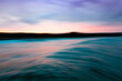 Sunset from the sea with motion blur