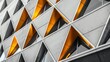 © Marry - A close-up abstract view showcasing modern aluminum ventilated triangles adorning a building facade.