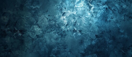 Poster - Close-up view of a stunning blue and black marble wall illuminated by a soft light passing through