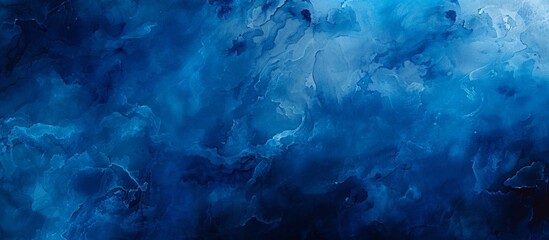 Poster - Detailed view of a painting featuring shades of blue and black colors