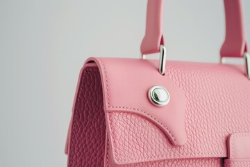 Wall Mural - A pink purse with a silver clasp. Business fashion concept