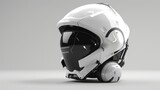 Fototapeta Panele - Blank mockup of a futuristic hightech space helmet .
