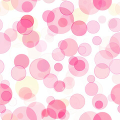 Wall Mural - pink circles on white seamless background