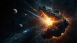 asteroid cosmic energy explosion on space universe from Generative AI