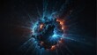 blue color cosmic energy explosion on space universe from Generative AI