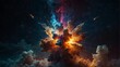 colorful color cosmic energy explosion on space universe from Generative AI