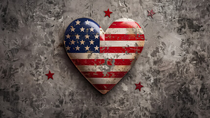 Wall Mural - USA heart