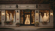 Inviting Bridal Gown Boutique Storefront Sophisticated Facade Beckoning Future Brides