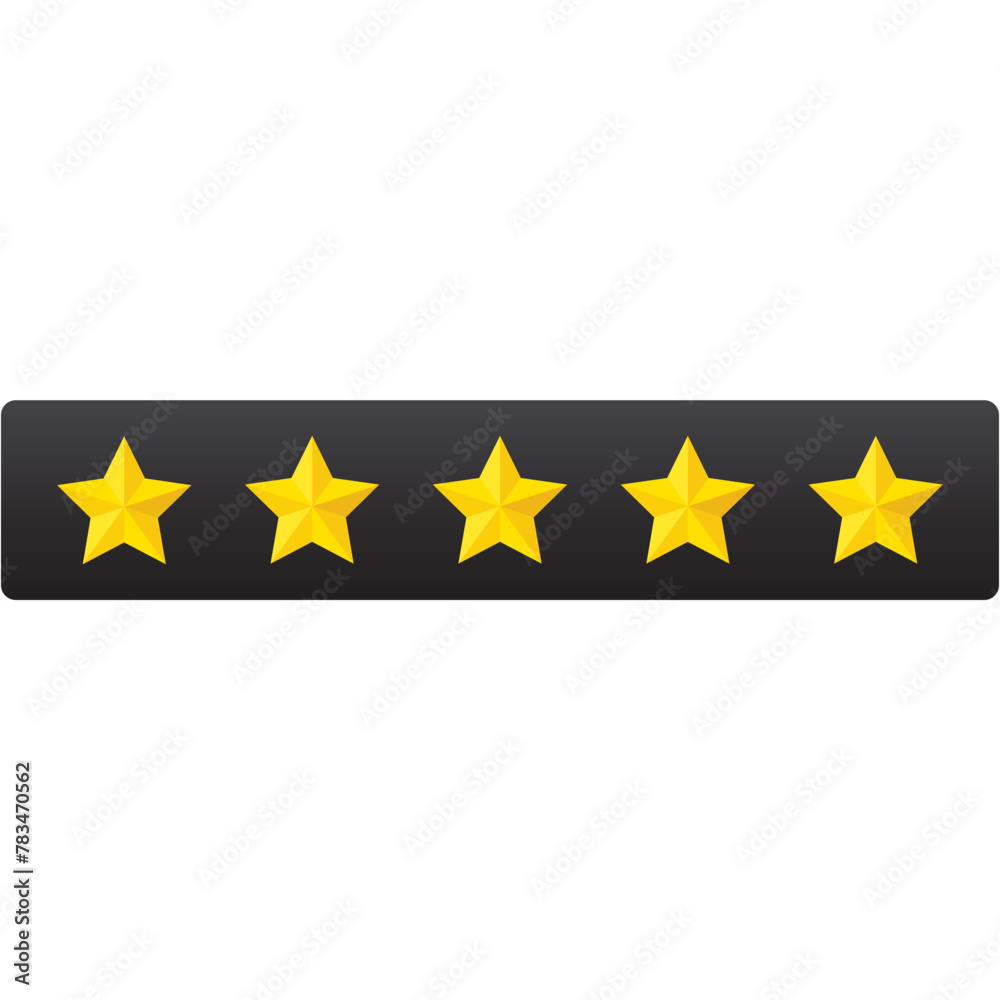 5 stars rating icon, simple graphic classify premium quality review ...