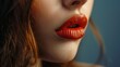 The soft velvety texture of full pouty lips ready to be kissed. .
